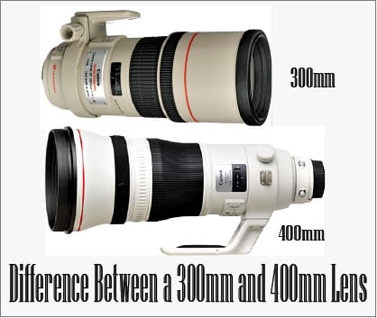 difference between a 300mm and 400mm lens